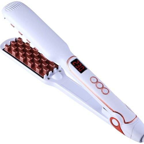 Hair Volumizing Iron Flat Hair Straightener Hair Curler Ceramic Crimper Professional 2 in 1 Straightening&Curling Flat Iron EU