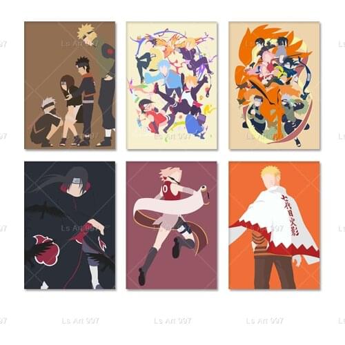 Japanese Anime Naruto Minimalist Poster Canvas Painting Wall Art Picture Living Room Bedroom Mural Decoration Home Decor Cuadros