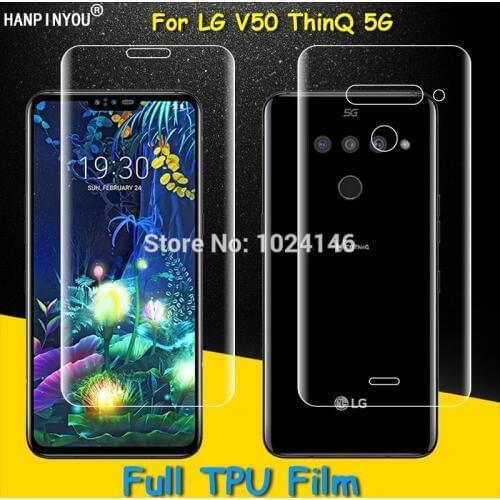 Front / Back Full Coverage Clear Soft TPU Film Screen Protector for LG V50 ThinQ 5G 6.4" Cover Curved Parts (Not Tempered Glass)