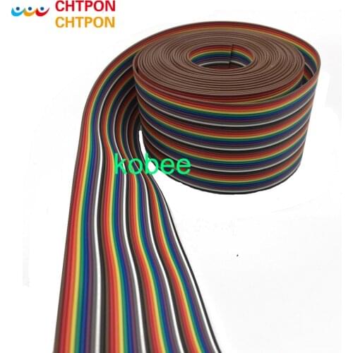 1M 2M 3M 4M 5M 10M 40pin Dupont Wire Flat Color Rainbow Ribbon Cable Wire 1.17mm