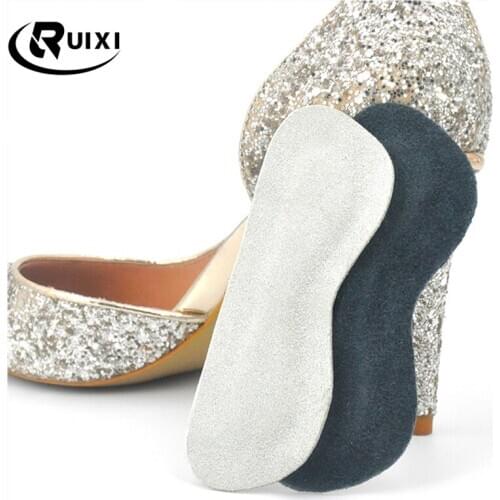 1Pair Women Shoes Inserts Lady High Heel Liner Cow Leather Insole Adhesive Soft Pads Cushion Shoes Accessories