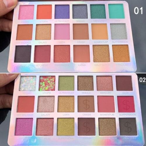 18 Color Matte Eyeshadow Glitter Shimmer Makeup Brushes Waterproof Pigmented Eye Shadow Palette Make Up Palette Cosmetics TSLM1
