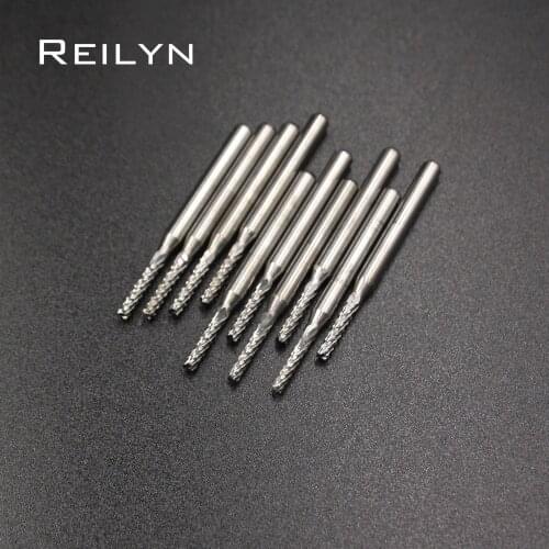 2.1x10.5x3.175mm 10pcs Carbide end mill PCB milling cutter CNC cutter mini drill bit Tungsten Carbide router PCB routering tool
