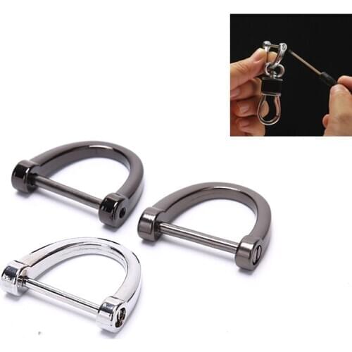 2PCS/5PCS Car Keychain Thick Rod Classic D Shape Horseshoe Key Holder Car Interior Accessories Key Ring Car-styling Decoration