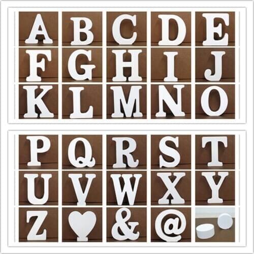 3Pcs White Wooden English Letters Decoration Household Standing Personalised Name Design Art Craft Wedding Home Decor