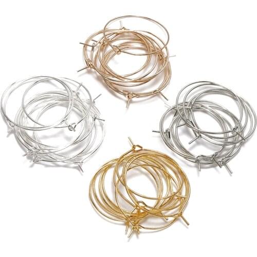 50pcs 20/40mm Exaggerated Round Big Earrings DIY Jewelry Accessories Earrings and Earrings Combination Materials Wholesale