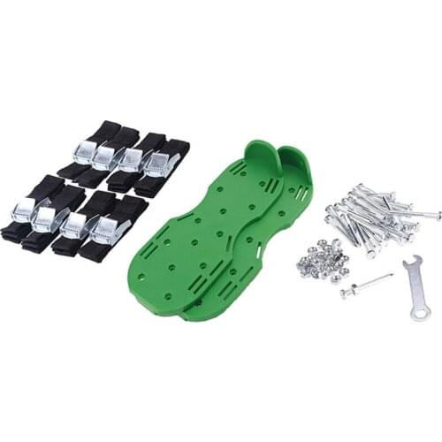 K1KA Lawn Aerator Shoes with Adjustable Straps Loose Soil Sandal Nail Gardening Walking Aerating Tool Plastic Spike Shoes