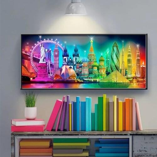 Diamond Mosaic Embroidery Night Art City Full Drill 5D Diamond Painting Cross Stitch Landscape Pictures DIY Kits Home Decor Gift