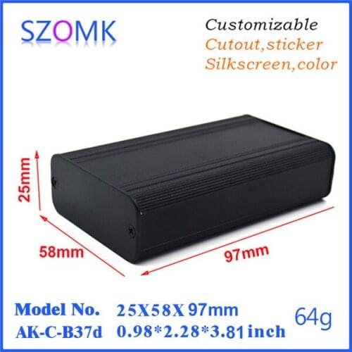 Aluminum case box electronic project enclosure (10 pcs) 25*58*97mm small aluminum boxes, electronic equipment enclosure