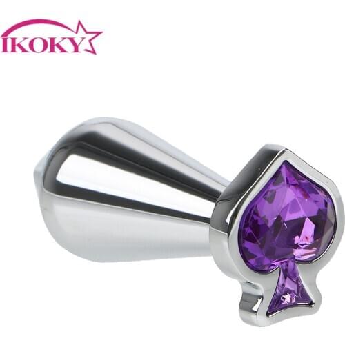 IKOKY Jewelry Metal Anal Plug Anal Beads Butt Plug Prostate Massager Anal Toys Adult Products Sex Toys For Woman Men Gay