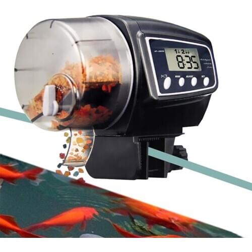 Automatic Feeder Aquarium Fish Tank Pond Wall Mount LCD Screen Timing Auto Fish Food Dispenser Fish Feeder Aquarium Accessories