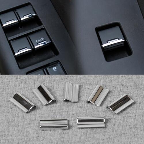 Beler New 7Pcs Chrome Car Interior Door Window Switch Lift Button Cover Trim For Honda CR-V Vezel Accord Civic Odyssey 2014 2015