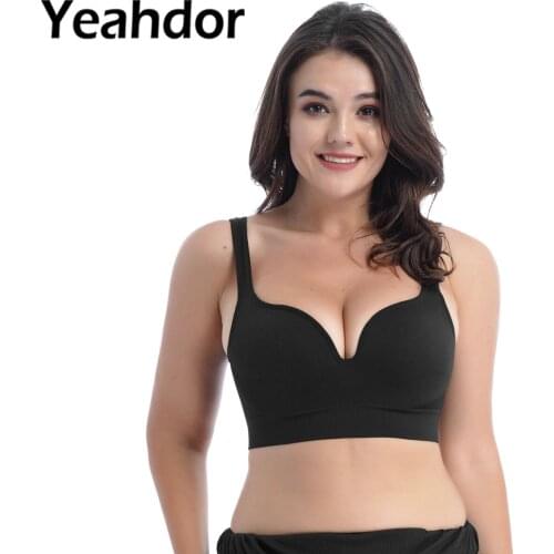 Big Sizes Women Seamless Sport Bra Top U Shape Open Back Shockproof Gym Yoga Running Lingerie Tank Breathable Sleep Underwear