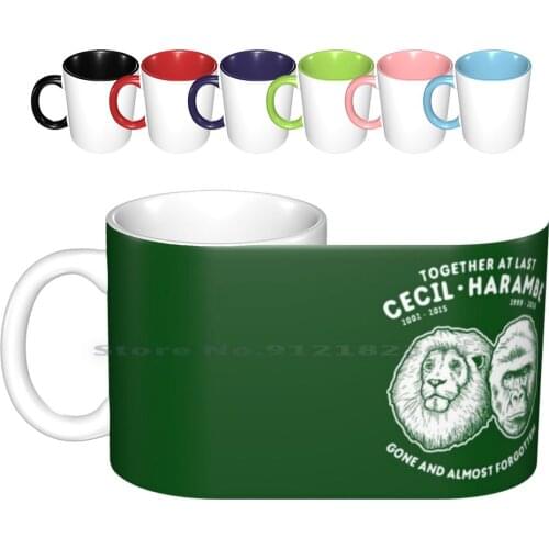 Cecil Harambe Memorial T-Shirt Ceramic Mugs Coffee Cups Milk Tea Mug Cecil The Lion Cecil Harambe Harambe The Gorilla Gorilla