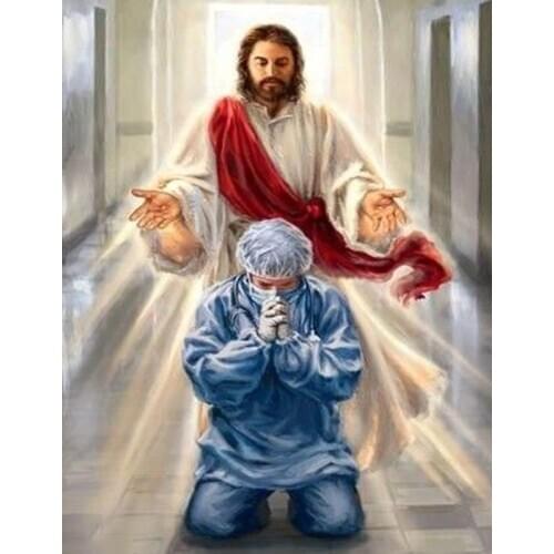 DIY Painting By Numbers Doctor Angel Oil Coloring By Numbers Jesus Religion Wall Art Canvas Picture Hand Painted Home Decoration