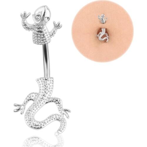 Belly Button Ring Body Piercing Jewelry Navel Stainless Steel Piercing Lizard Belly Piercing Earrings