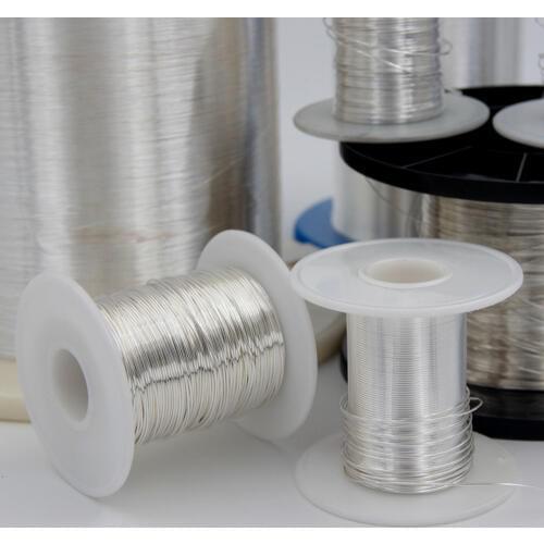 Round Genuine S999 Pure Silver Silk Silver Line Inlay Manual DIY Accessories Silk Conductive Hand-Woven Beaded Wire