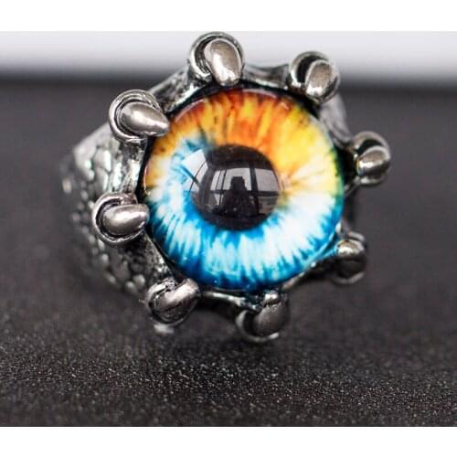 Personality Silver Color Gothic Dragon Eye Ring Punk Open Finger Snake Ring for Motorcycle Party Biker Men Women Jewelry Gifts