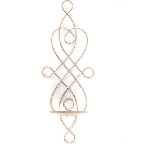HOT SALE Metal Iron Candlestick Hanging Wall Sconce Candle Holder Home Decor Ornaments(Random Color)