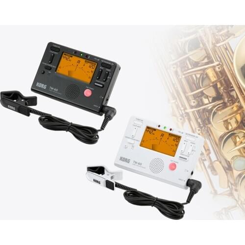 Korg TM60 Metronome Tuner with Clip on Mic can be used for wind, Guitar, Ukulele, and Piano keyboard instruments