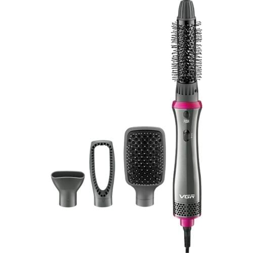 VGR Multifunctional hot air comb negative ion hair dryer hair curler straight hair comb hair dryer 4 in 1 hair styling tool