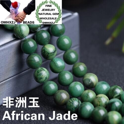 OMHXZJ Wholesale ZB39 6 8 10 mm DIY Bracelet Necklace Jewelry Making Accessories Natural Stone Hot Fine African Jade Round Beads