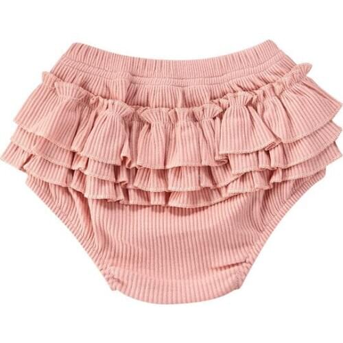 Toddler Baby Summer Shorts 0-3Years Infant Girls Ruffled Ribbed Shorts PP Bottoms Floral Shorts