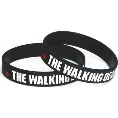 50PCS New Design Movies The Walking Dead Silicone Wristband Black Silicone Rubber Bracelet&Bangles Band Movie lover Gifts SH122