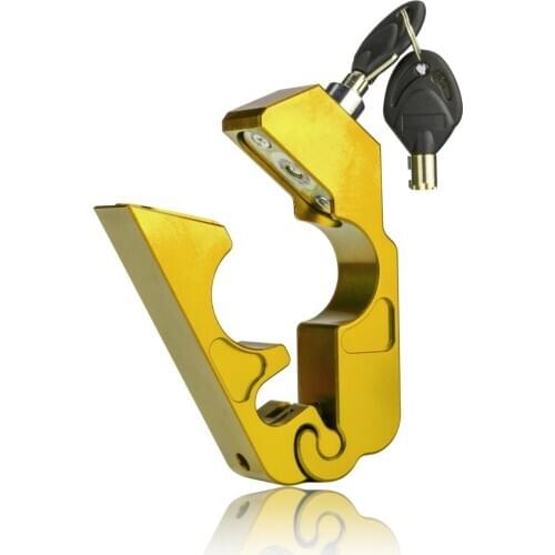 Universal Motorbike Brake Lock Anti Theft Bike Grip Brake Lever Handlebar Security Scooters Lock Throttle Grip Lock Golden