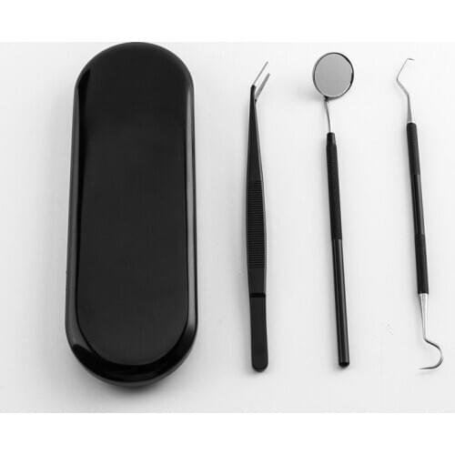 Uvet 6pcs Stainless Steel Dental Tool Set Mouth Mirror dental scaler probe Dental equipment kit