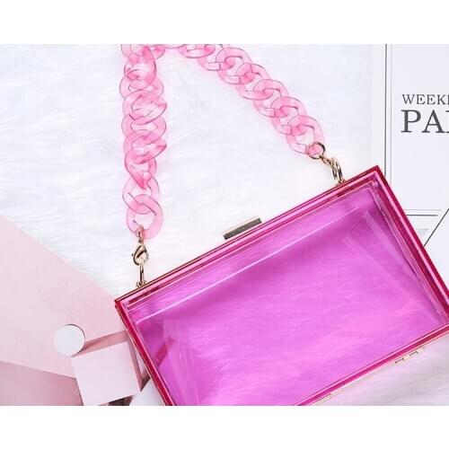 BELLA JOY Women Fashion Jelly Purse,sac femme,Candy Color Acrylic Crossbody Ladies Chains Shoulder Bag,Purses And Handbags