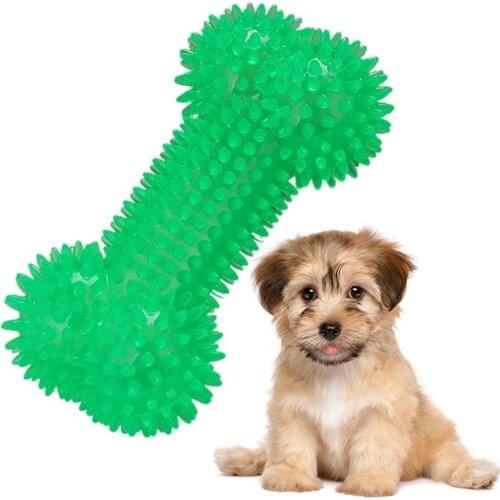 1PC Dog Toy Bone Shape Bite Resistant Puppy Chew Toy Pet Teething Toy TPR Rubber Dog Teeth Cleaning Toy Pet Training Toy