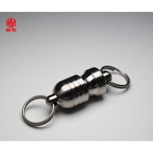 1PC Titanium Alloy Boron Magnetic Mini Double Section Quick Hook Hanging Buckle Detachable Strong Magnetic Keychain EDC Tool