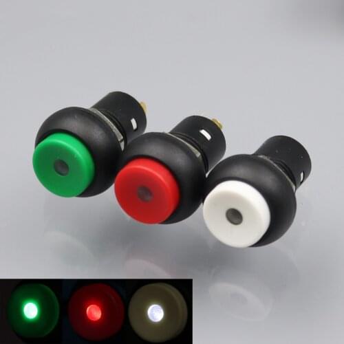 1Pcs PB22 4Pin Maintained Concave Push Button Switch With Light SPST