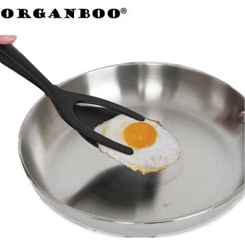 ORGANBOO 1PC High temperature Black Nylon Omelet Spatula 2-in-1 Pancake Toast Omelette Flip Spatula Kitchen Egg tool