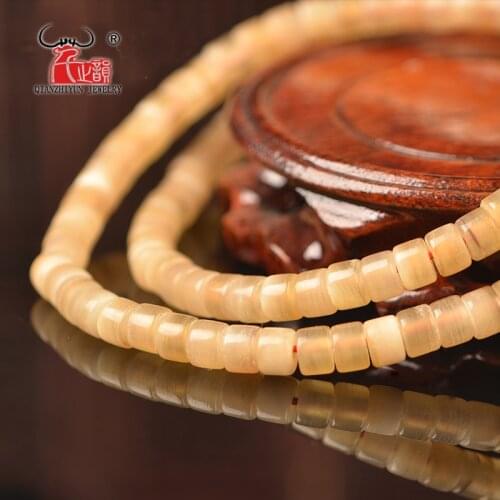 10PCS Tibetan style Natural Goats horn Handmade bone Bead Necklace DIY Scatter Beads Hand-chain Beads Hole 1.5mm