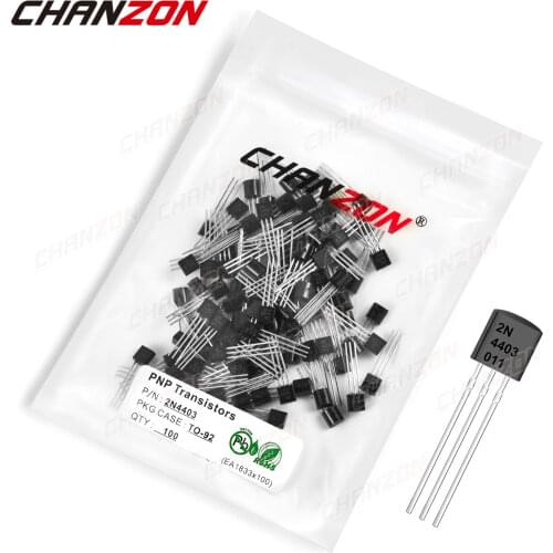 100Pcs 2N4403 TO-92 PNP Transistor Bipolar Junction BJT Pwerful Tube Fets Markings 2N4403 -0.6A -40V Integrated Circuits
