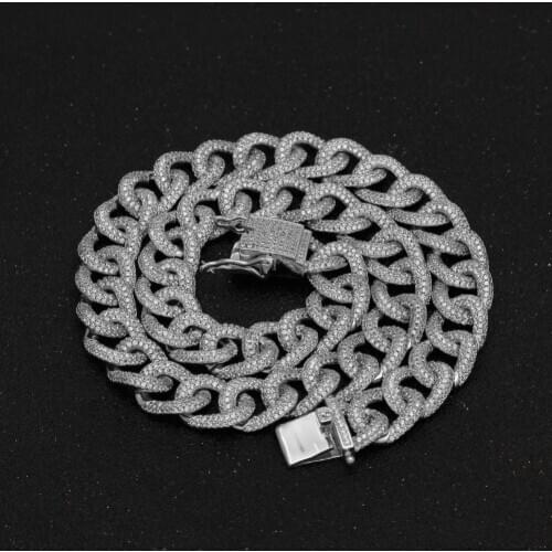 13mm Hip Hop Micro Pave AAA CZ Stone Bling Iced Out Cuban Link Chain Necklaces Chokers for Men Rapper Jewelry Gold Color Black