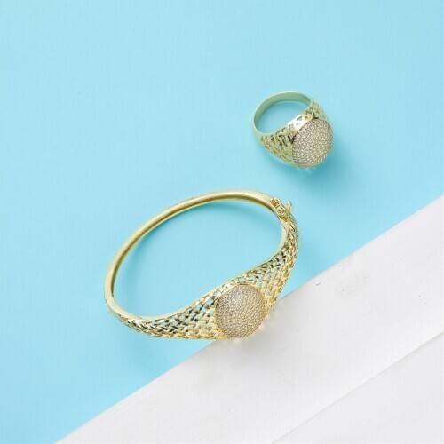 2021 Feb wedding gold jewelry set fashion jewelry set copper high quality jewelry set