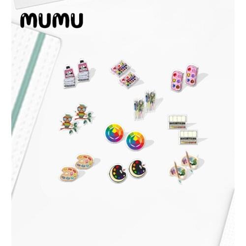 2021 New Color Palette Stud Earring Paint Tool Art Epoxy Jewelry Resin Acrylic Earrings Handmade Gifts Girl