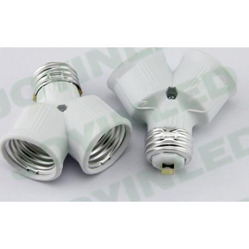 3pcs E27 to 2 E27 LED Halogen Y Shape Light Lamp Bulb Splitter Adapter Converter Socket