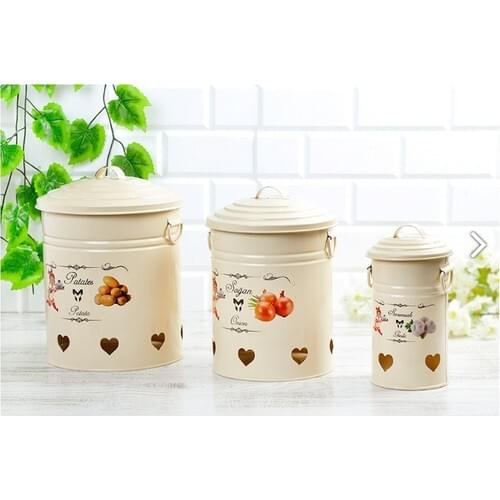 Ahzeli Potato Onion Garlic 3'Lü Storage Container & 1. Grade Food Supplies Box