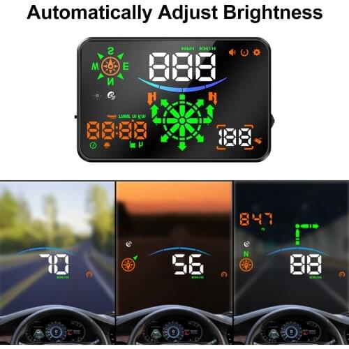 HUD Mirror Car Head up display Windshield Speed Projector Security Alarm Overspeed Warning Voltage KM/H MPH for Tesla BMW
