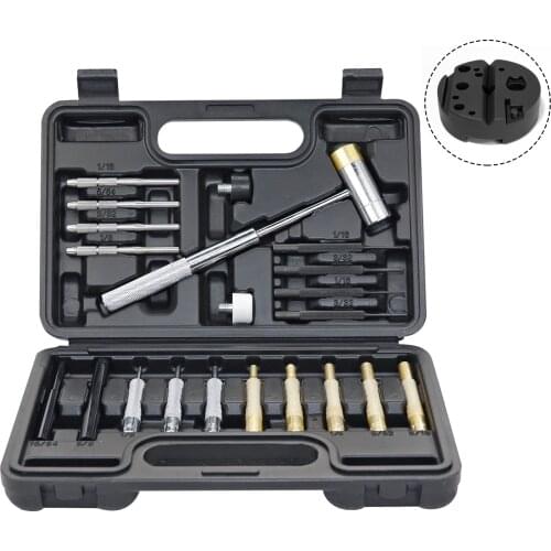 BESTNULE Roll Pin Punch Set, Gunsmithing Punch Tools, Made of Solid Material Including Steel Punch and Hammer with Bench Block