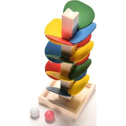New Colorful Tree Marble Ball Run Track Building Blocks Kids Wood Game Toys Children Learning Educational DIY Wooden Toys Gifts