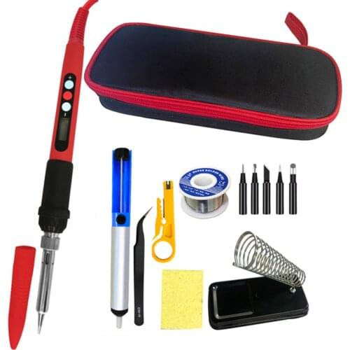 Electric Soldering Iron Kit Ceramic Heater 80W High Quality Display Thermostat Adjustable 220V Durable Digital 110V Welding Tool