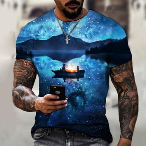 New Hot Mens T-shirt Summer Casual Tops 3d Printed T-shirt Mens O-neck Shirt Fishing Casual T-shirt Plus Size Streetwear