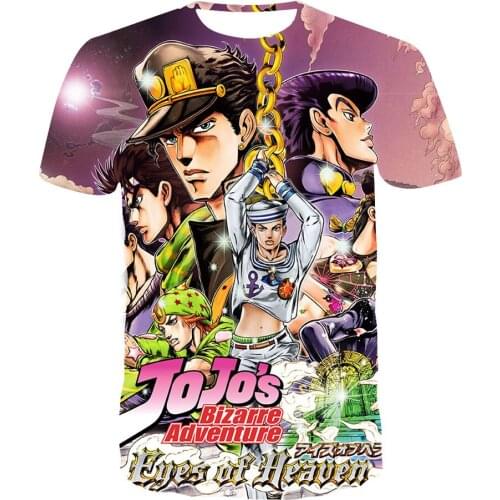 Summer Women Men 3D Anime Jojo Bizarre Adventure Print T-Shirt Kids Cartoon Fans Boy Girl Clothes Tshirt Birthday Party Gift Tee