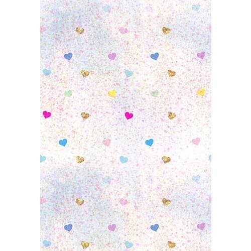 Gradient With Pink Spots Photography Background Colourful Cartoon Hearts Backdrop For Baby Shower Children Birthday Party Decor