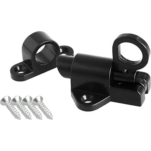 H7JB Black Window Gate Security Pull Ring Spring Bounce Door Bolt Aluminum Latch Lock